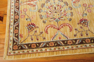 Nourison Ancient Times BAB01 Persian Treasure Gold Area Rug by Kathy Ireland 8' X 11' Corner Shot