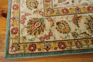 Nourison Ancient Times BAB02 Palace Teal Area Rug by Kathy Ireland 8' X 11' Corner Shot