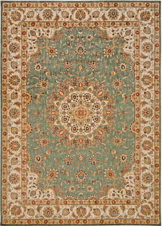 Nourison Ancient Times BAB02 Palace Teal Area Rug by Kathy Ireland 8' X 11'