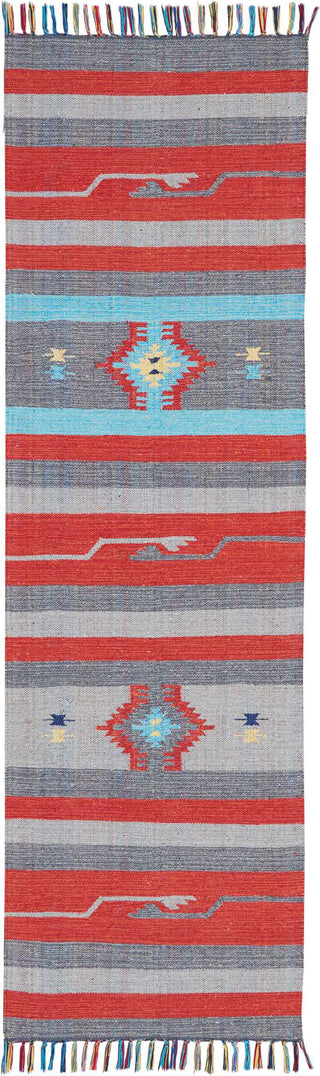 Nourison Baja BAJ01 Gry/Red Area Rug