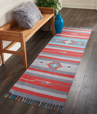 Baja BAJ01 Gry/Red Area Rug by Nourison Room Image