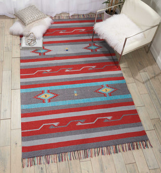 Baja BAJ01 Gry/Red Area Rug by Nourison Room Image