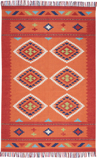Nourison Baja BAJ02 Orange/Red Area Rug 6'6'' X 9'6''(078114)