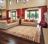 Nourison Dynasty DYN01 Lotus Ochre Area Rug by Barclay Butera Room Image Feature
