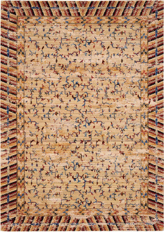 Nourison Dynasty DYN01 Lotus Ochre Area Rug by Barclay Butera