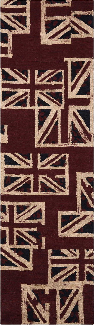 Nourison Intermix INT05 Union Jack Area Rug by Barclay Butera