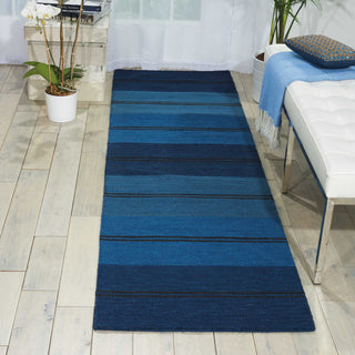 Nourison Oxford OXFD1 Mediterranean Stripe Area Rug by Barclay Butera Room Image