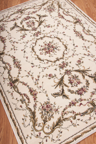 Nourison Bordeaux BOR01 Ivory Area Rug 6' X 8' Floor Shot Feature