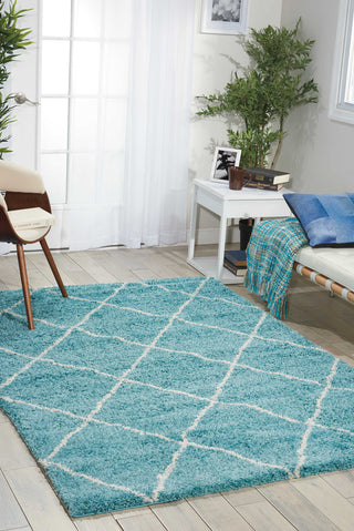 Nourison Brisbane BRI03 Aqua Area Rug Room Image Feature