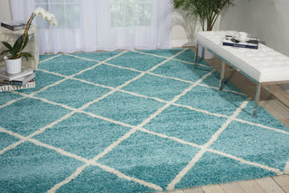 Nourison Brisbane BRI03 Aqua Area Rug Room Image Feature