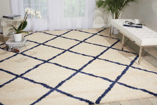 Nourison Brisbane BRI03 Ivory Blue Area Rug Room Image