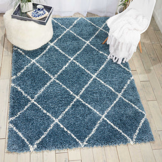 Nourison Brisbane BRI03 Slate Blue Area Rug Room Image Feature