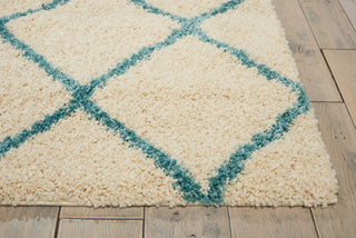 Nourison Brisbane BRI08 Ivory Aqua Area Rug Detail Image