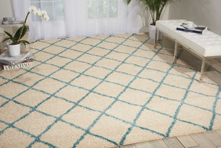 Nourison Brisbane BRI08 Ivory Aqua Area Rug Room Image Feature