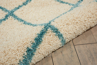 Nourison Brisbane BRI08 Ivory Aqua Area Rug Detail Image