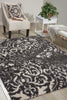 Nourison Brisbane BRI09 Black/White Area Rug Room Image Feature