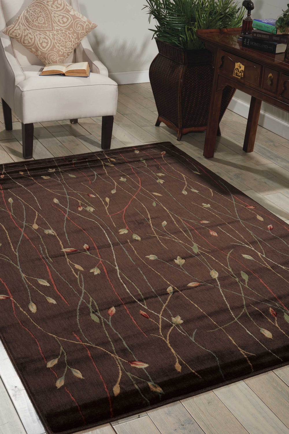 Nourison Cambridge CG04 Chocolate Area Rug Room Image Feature