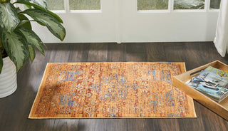 Nourison Cambria CAM05 Blue/Russet Area Rug Room Image Feature