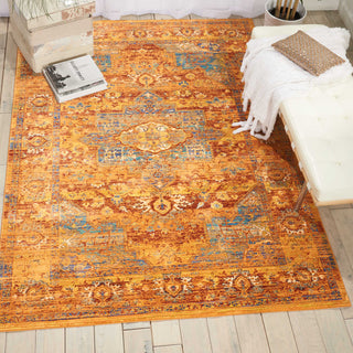 Nourison Cambria CAM05 Blue/Russet Area Rug Room Image