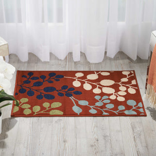 Nourison Caribbean CRB01 Rust Area Rug Room Image Feature