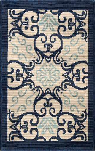 Nourison Caribbean CRB02 Ivory Navy Area Rug