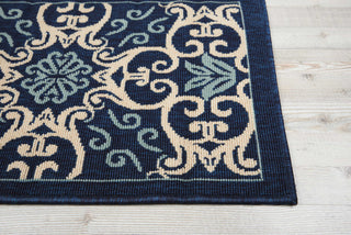 Nourison Caribbean CRB02 Navy Area Rug Corner 