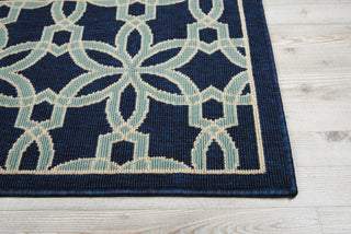 Nourison Caribbean CRB05 Navy Area Rug Corner Image