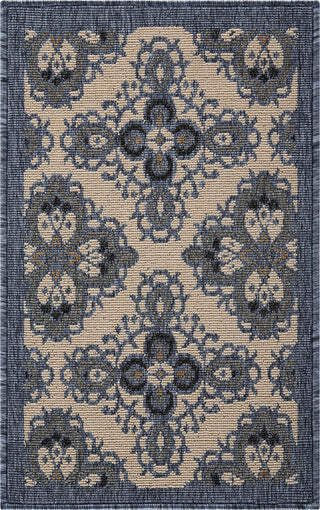 Nourison Caribbean CRB10 Ivory Blue Area Rug