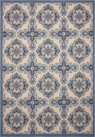 Nourison Caribbean CRB10 Ivory Blue Area Rug main image