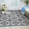 Nourison Caribbean CRB10 Ivory Blue Area Rug Room Image Feature