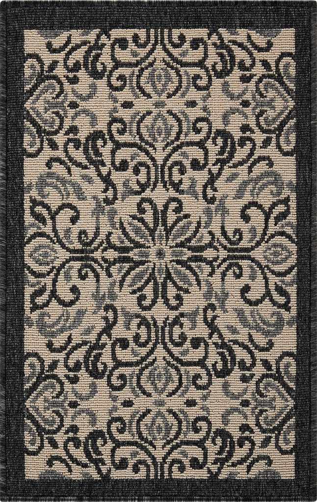 Nourison Caribbean CRB12 Ivory/Charcoal Area Rug