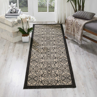 Nourison Caribbean CRB12 Ivory/Charcoal Area Rug Room Image