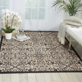 Nourison Caribbean CRB12 Ivory/Charcoal Area Rug Room Image Feature