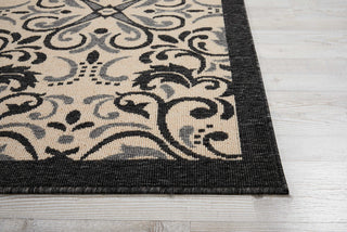 Nourison Caribbean CRB12 Ivory/Charcoal Area Rug Detail Image