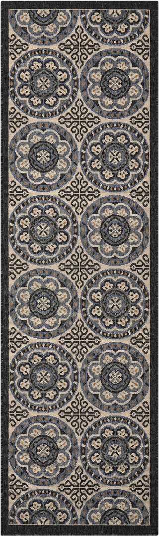 Nourison Caribbean CRB15 Ivory/Charcoal Area Rug