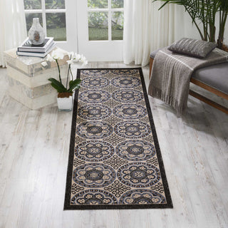 Nourison Caribbean CRB15 Ivory/Charcoal Area Rug Room Image