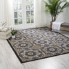 Nourison Caribbean CRB15 Ivory/Charcoal Area Rug Room Image Feature