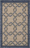 Nourison Caribbean CRB16 Ivory Blue Area Rug 1'9'' X 2'9''