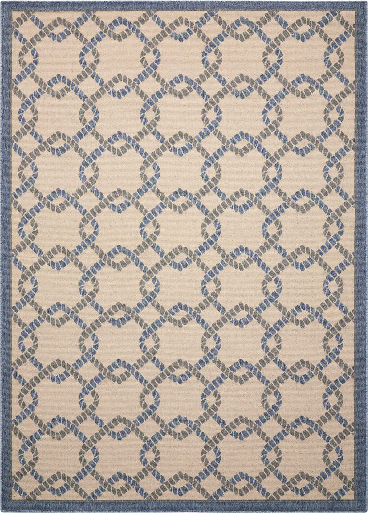 Nourison Caribbean CRB16 Ivory Blue Area Rug main image