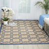 Nourison Caribbean CRB16 Ivory Blue Area Rug Room Image Feature