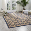 Nourison Caribbean CRB16 Ivory Blue Area Rug Room Image Feature