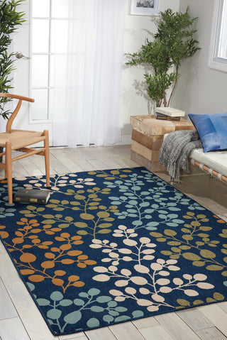 Nourison Caribbean CRB01 Navy Area Rug Room Image