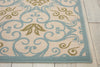 Nourison Caribbean CRB02 Ivory Blue Area Rug Detail Image