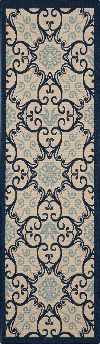 Nourison Caribbean CRB02 Ivory Navy Area Rug 