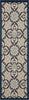 Nourison Caribbean CRB02 Ivory Navy Area Rug 2'3'' X 7'6'' Runner