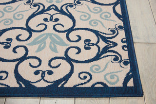 Nourison Caribbean CRB02 Ivory Navy Area Rug Detail Image