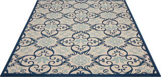 Nourison Caribbean CRB02 Ivory Navy Area Rug Main Image