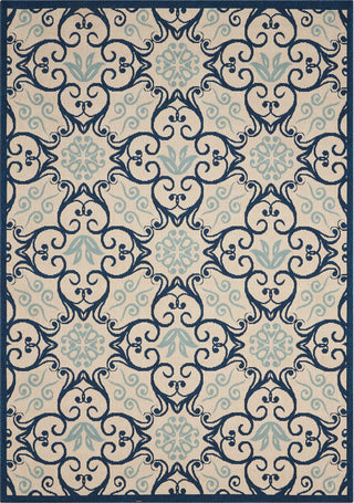 Nourison Caribbean CRB02 Ivory Navy Area Rug 