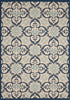 Nourison Caribbean CRB02 Ivory Navy Area Rug 5'3'' X 7'5''