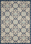 Nourison Caribbean CRB02 Ivory Navy Area Rug 5'3'' X 7'5''